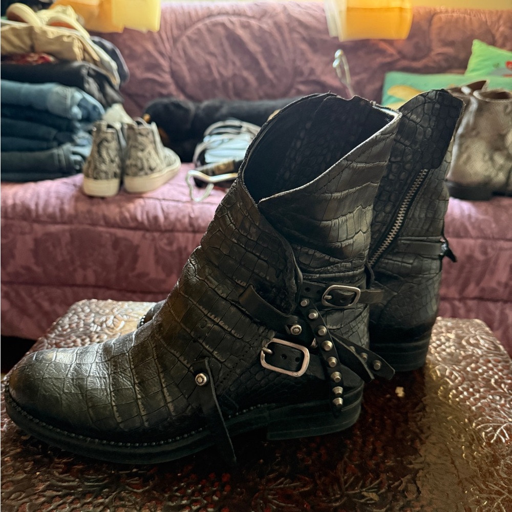 AS 98 sz 39 Crocodile Pattern Boots super rare - Picture 3 of 9